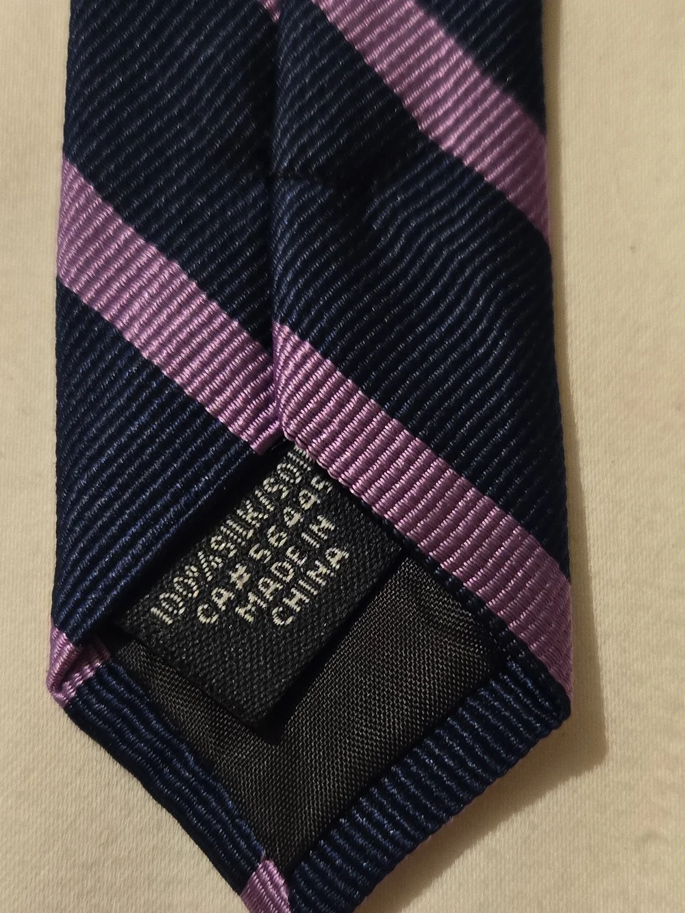 J. Crew Navy and Lavender Diagonal Stripe Tie